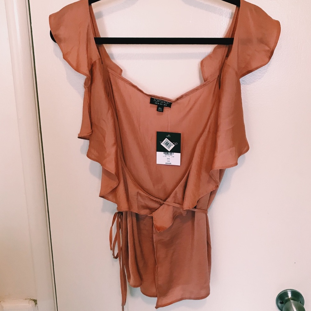 NEVER WORN: Ruffled Wrap Top